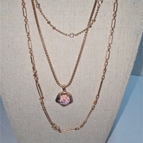 Kendra Scott Vanessa Multi-Strand Necklace in Peach Ombré, Rose Gold-Plated New - Picture 6 of 12